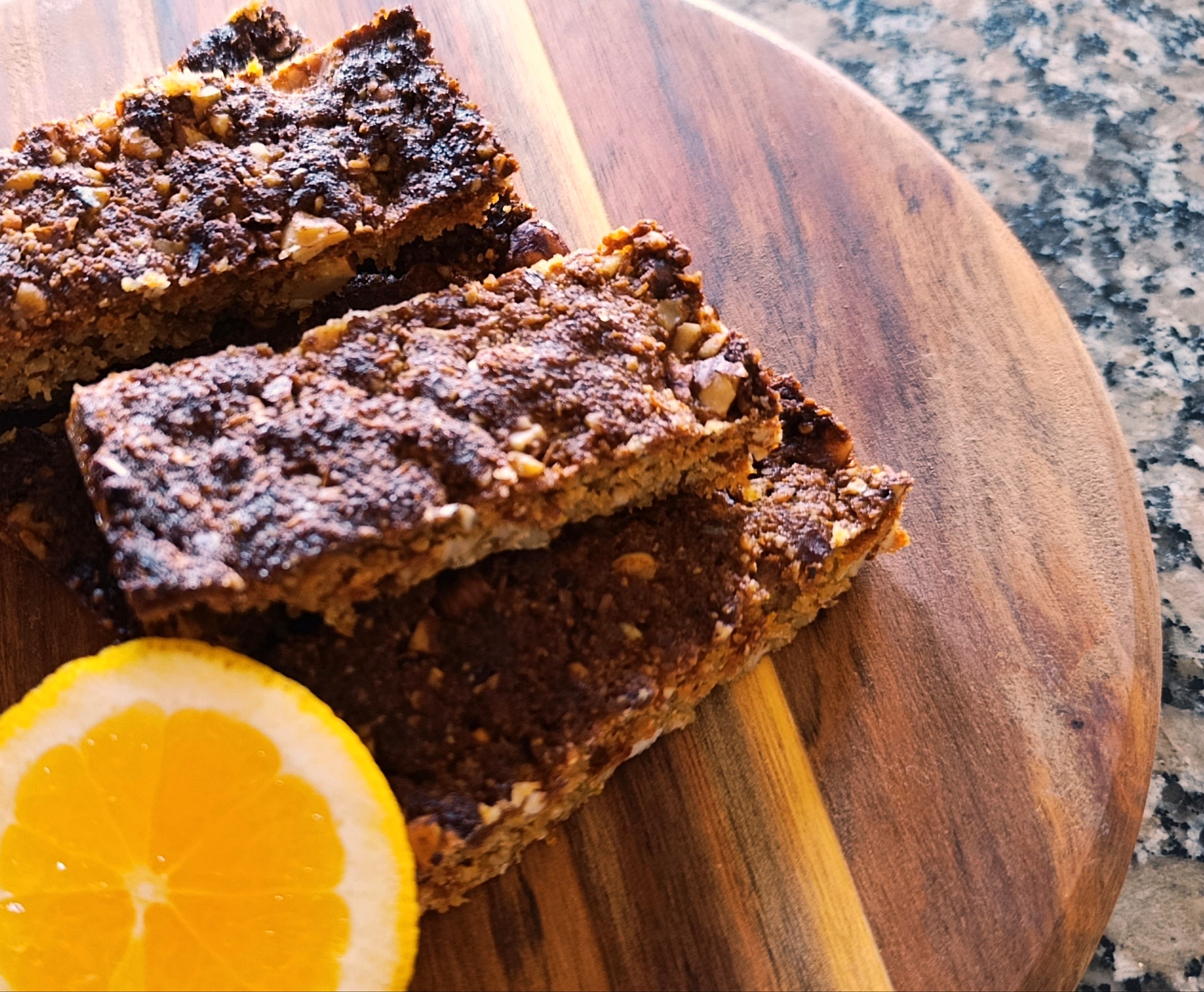 Barritas de laranja e castanha